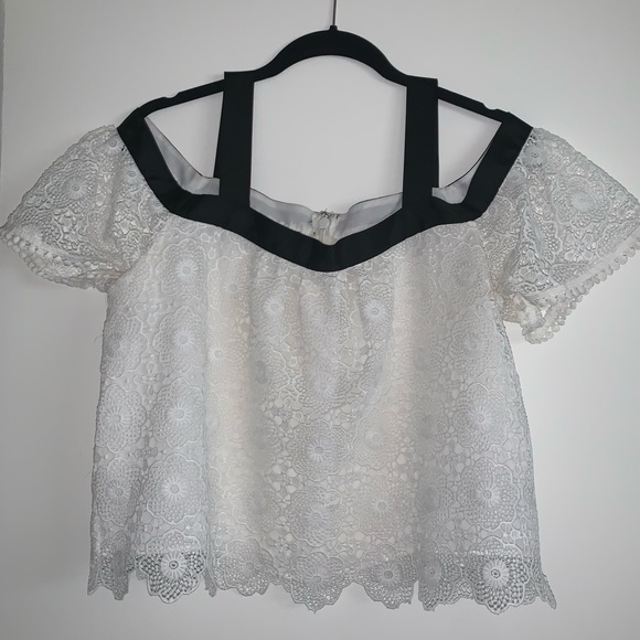 TopShop White Lace Top - Picture 2 of 4